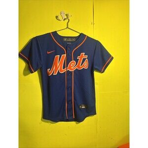 Nike NY Mets Boys Baseball Jersey #48 Jacob deGROM New York MLB Blue Orange S